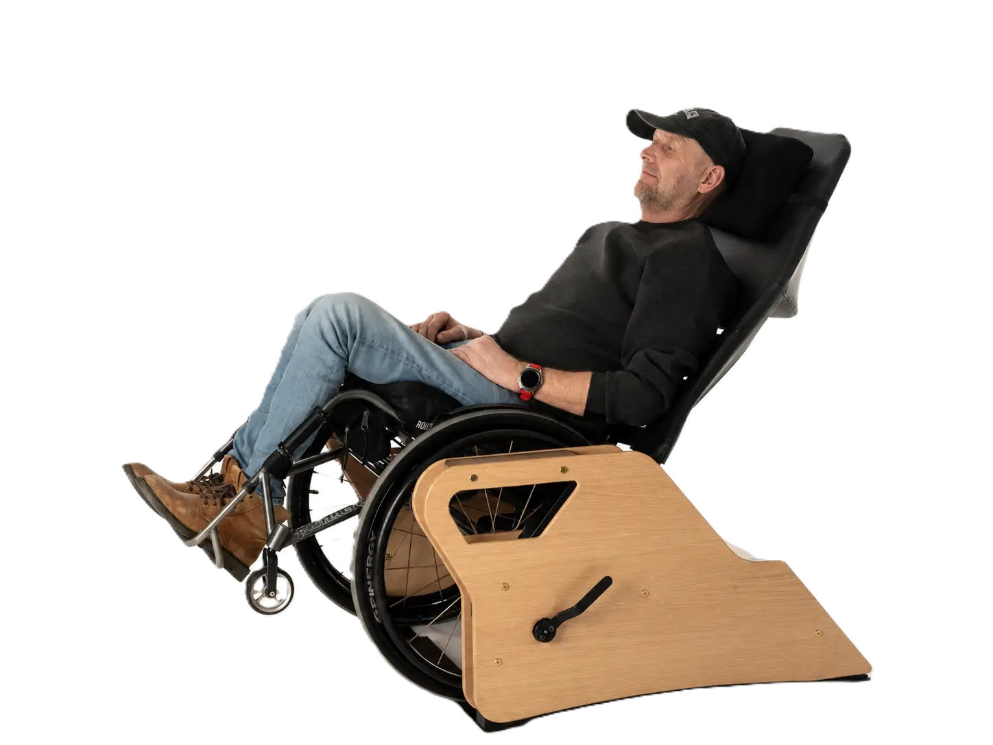 Person placed in the Envy comfort Wheelchair chair