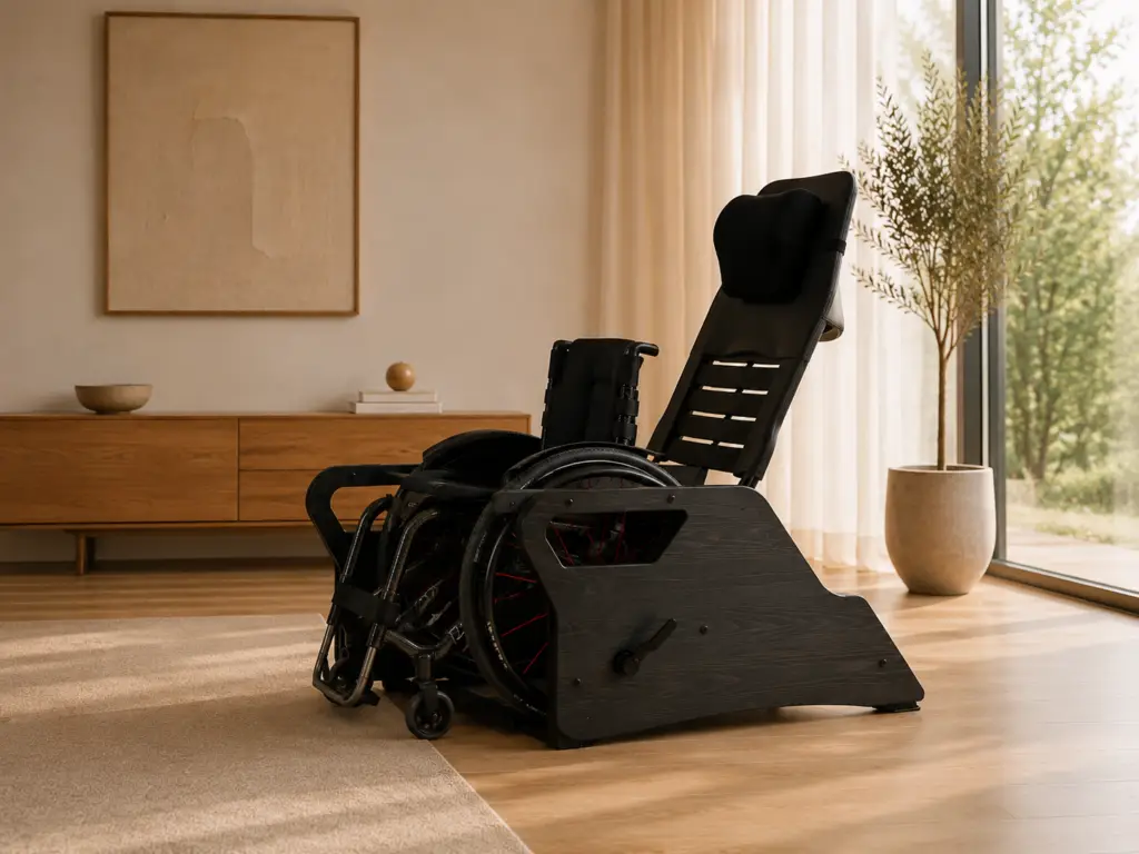 Envy Comfort - Wheelchair in front of the chair
